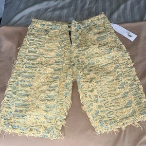 BRAND NEW WHO DECIDED WAR HUSK DENIM SHORTS